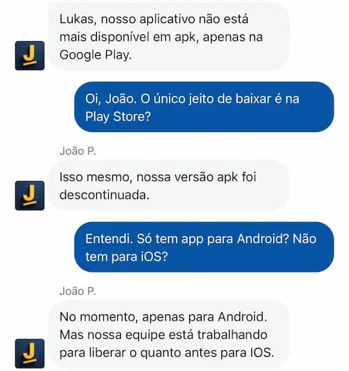 Suporte informa que o Betnacional apk não está mais disponível