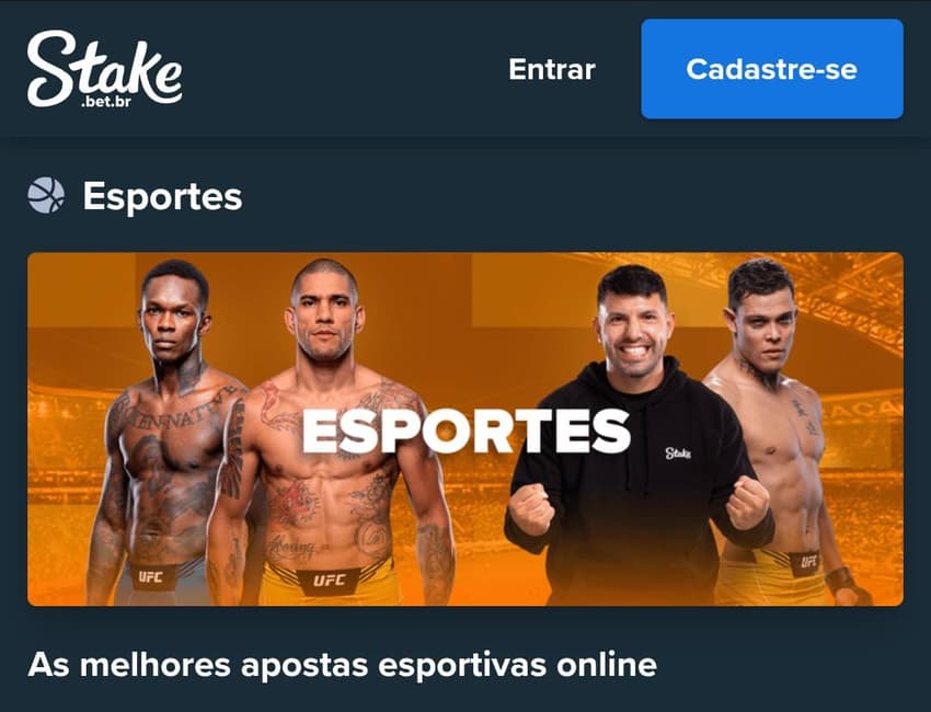 Captura de tela do banner do UFC da Stake, parceira oficial da organização