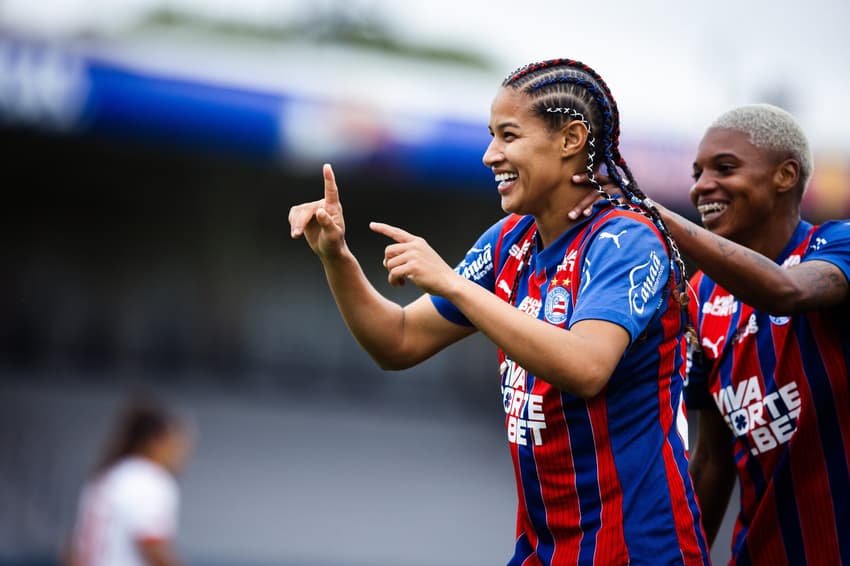Cassia comemora seu gol pelo Bahia na Copa do Brasil Feminina (Foto: Leticia Martins/Bahia)