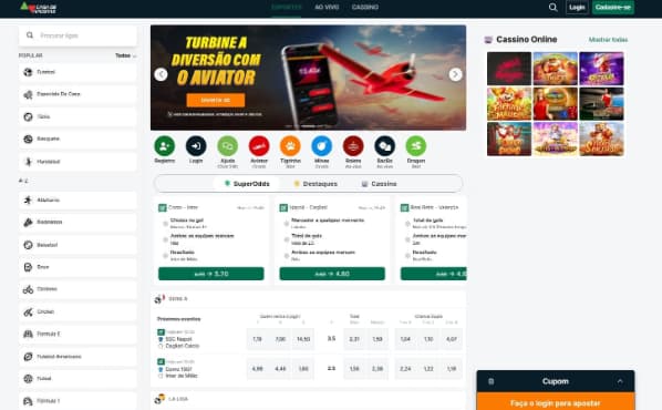 A Casa de Apostas traz uma plataforma intuitiva para facilitar as bets dos jogadores | Crédito: Reprodução / Casa de Apostas