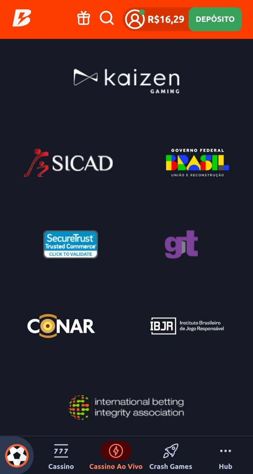 Captura de tela dos certificados de segurança da Betano apostas