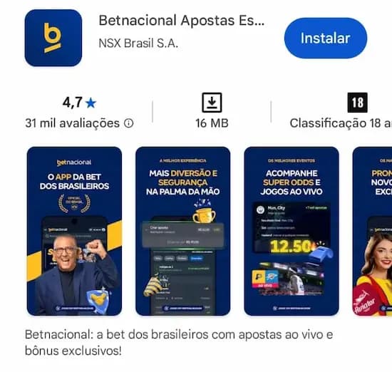 Betnacional app na Play Store