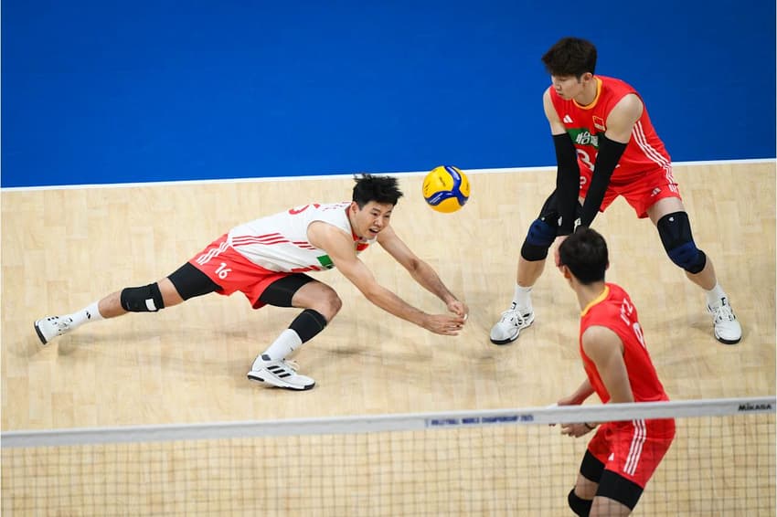 China durante partida do Mundial de vôlei (Foto: Divulgação Volleyball World)
