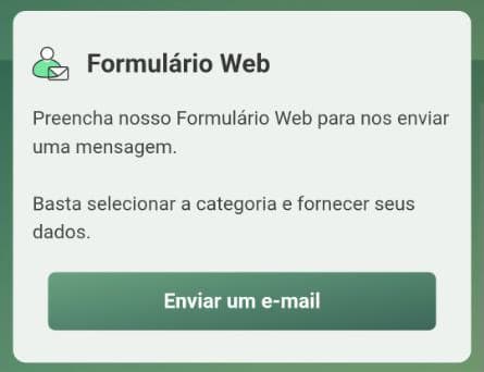 Acesso ao formulário Web usado para atendimento email bet365