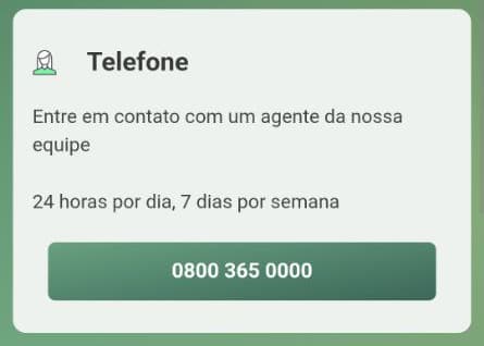 Botão de contato via telefone bet365 no app
