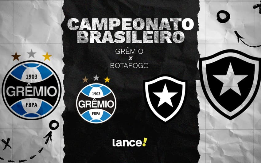 Grêmio x Botafogo é partida atrasada pelo Brasileirçao (Foto: Arte/Lance!)
