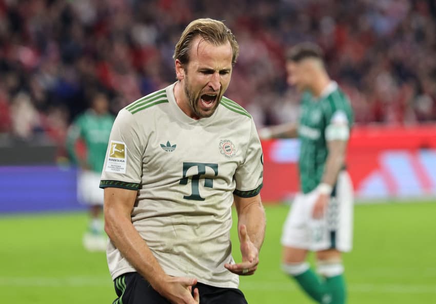 Harry Kane marcou o 100º gol com a camisa do Bayern de Munique (Foto: Alexandra BEIER / AFP)