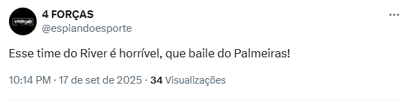 Reação de torcedor em River Plate x Palmeiras (Foto: Reprodução)