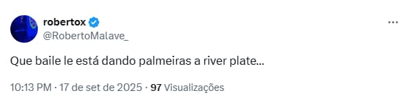 Torcedor reage a primeiro tempo do Palmeiras contra o River Plate (Foto: Reprodução)
