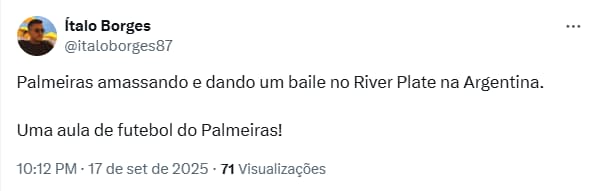 Reação de torcedor diante do primeiro tempo de River Plate x Palmeiras (Foto: Reprodução)