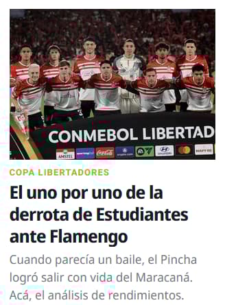Diário Olé analisou a derrota do Estudiantes (Foto: Reprodução)
