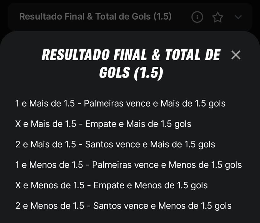 Captura de tela da explicação da Superbet sobre os mercados de apostas