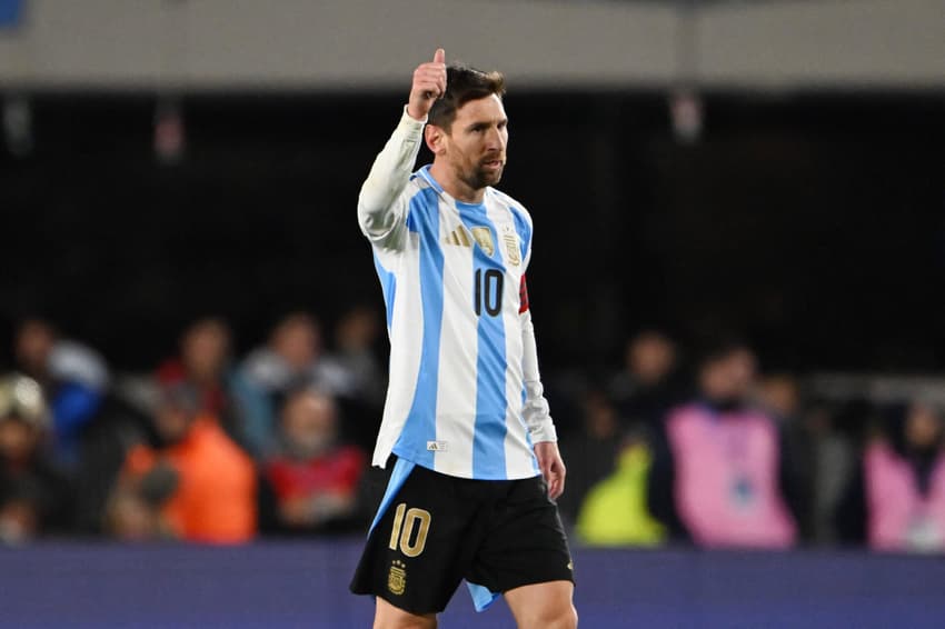 Messi comemora gol contra Venezuela