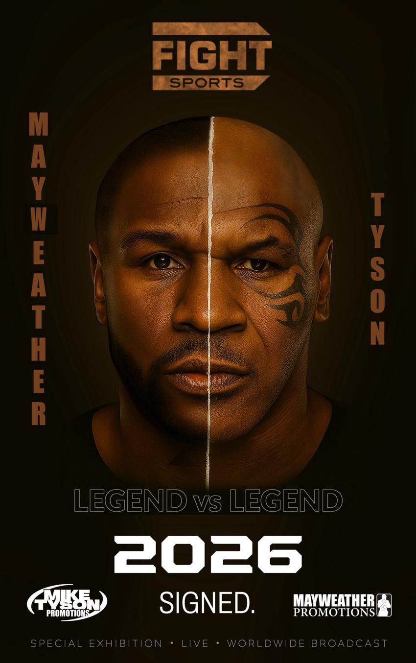Mike Tyson e Mayweather se enfrentam no boxe (Foto: Reprodução)