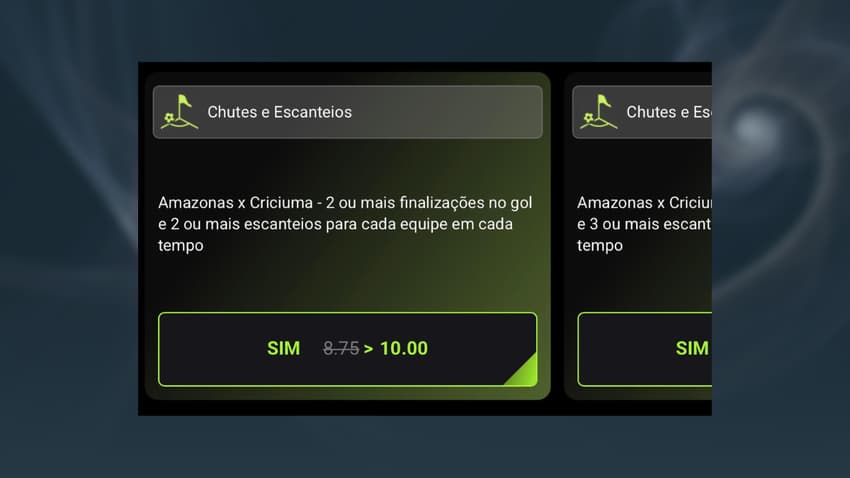 Captura de tela de odds aumentadas na F12 Bet.