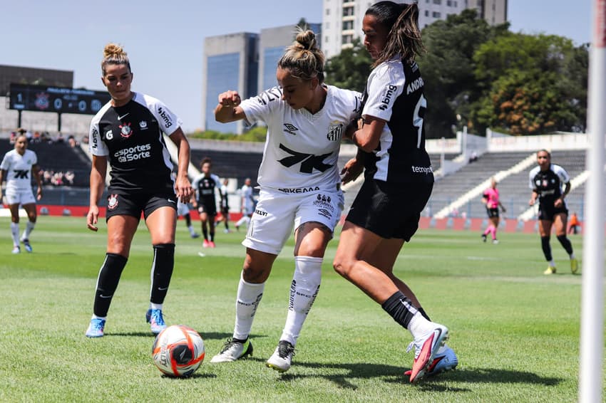 Clássico entre Corinthians e Santos pelo Paulistão Feminino. (Foto: Reinaldo Campos/ Santos F.C)