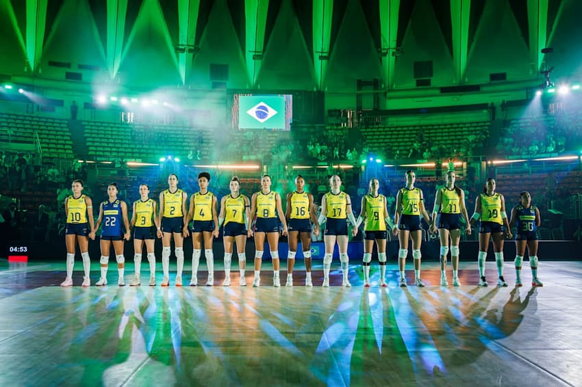 Seleção Brasileira de vôlei feminino no Mundial (Foto: VolleyBall World)