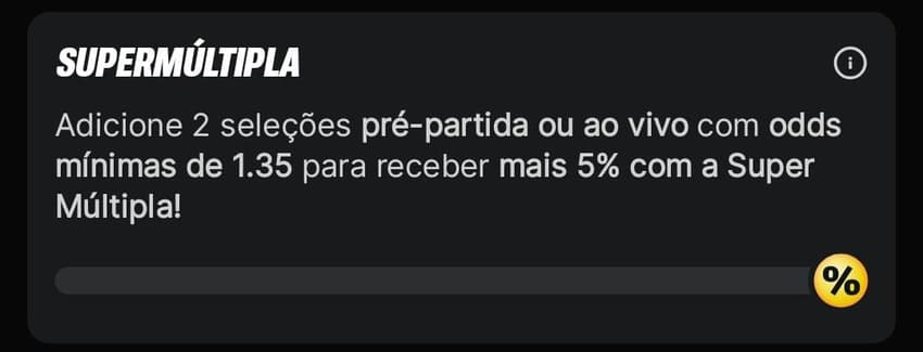 Captura de tela com alerta sobre o bônus Supermúltipla da Superbet