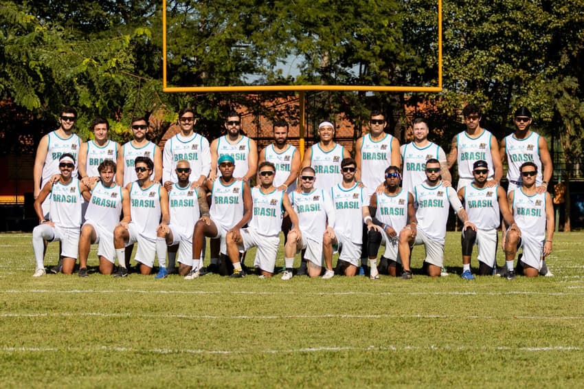 Seleção Brasileira masculina de flag football (Foto: Yan Barros / @byarros / CBFA)