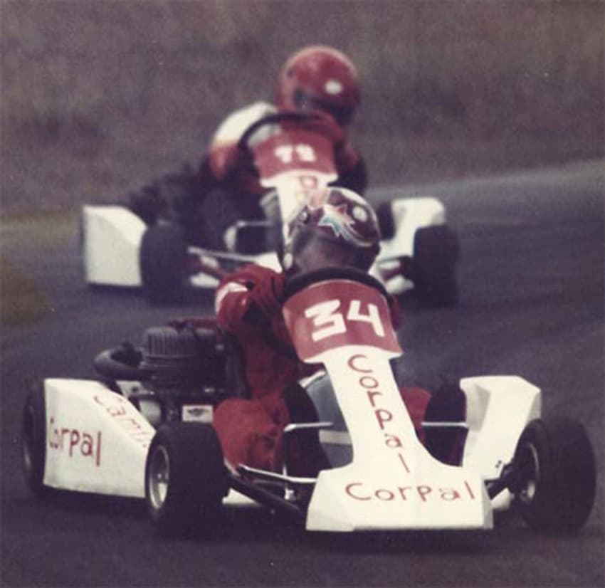 Helio Castroneves, com 11 anos, começando a disputar provas oficiais no ano de1987 (Foto: Divulgação)