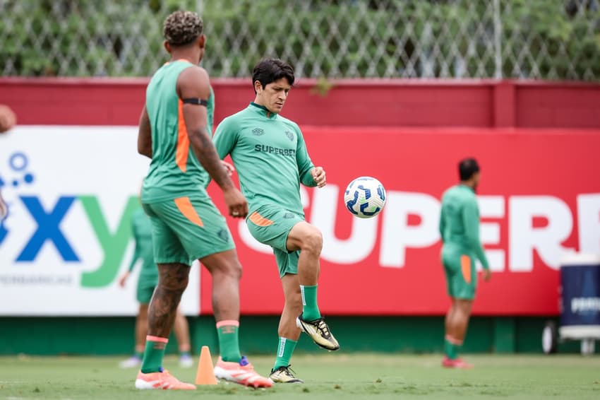 Cano e John Kennedy em treino do Fluminense (Foto: Marcelo Gonçalves / Fluminense FC)