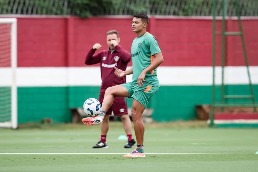 Thiago SIlva em treino do Fluminense (Foto: Marcelo Gonçalves / Fluminense FC)