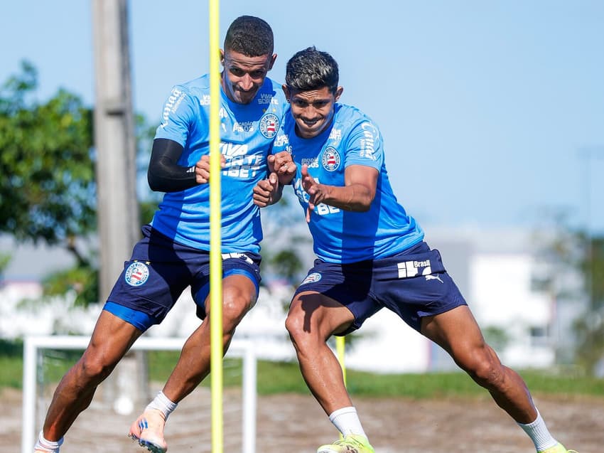 Erick Pulga e Luciano Juba fazem transição física (Foto: Rafael Rodrigues / EC Bahia)