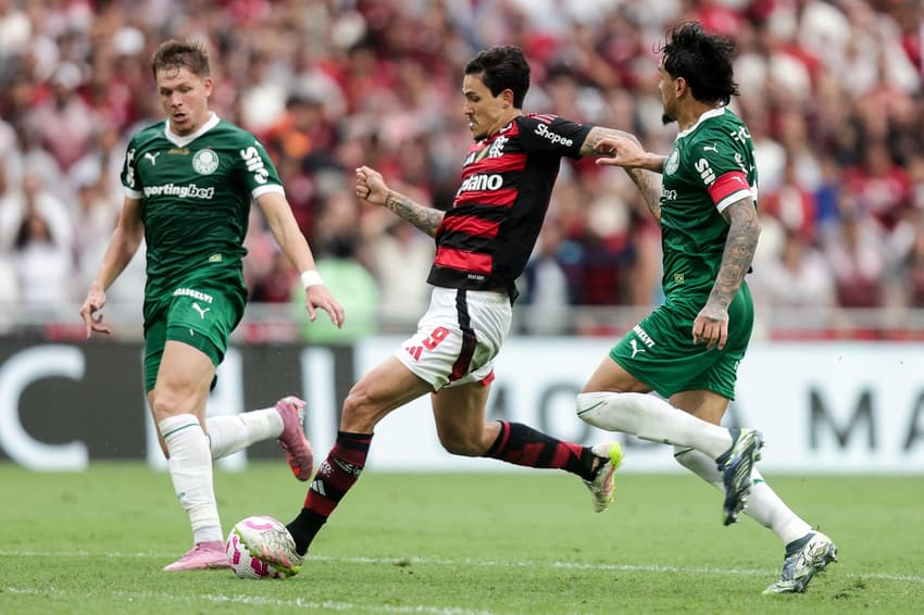 Pedro em ação em Flamengo x Palmeiras (Foto: Gilvan de Souza/Flamengo)