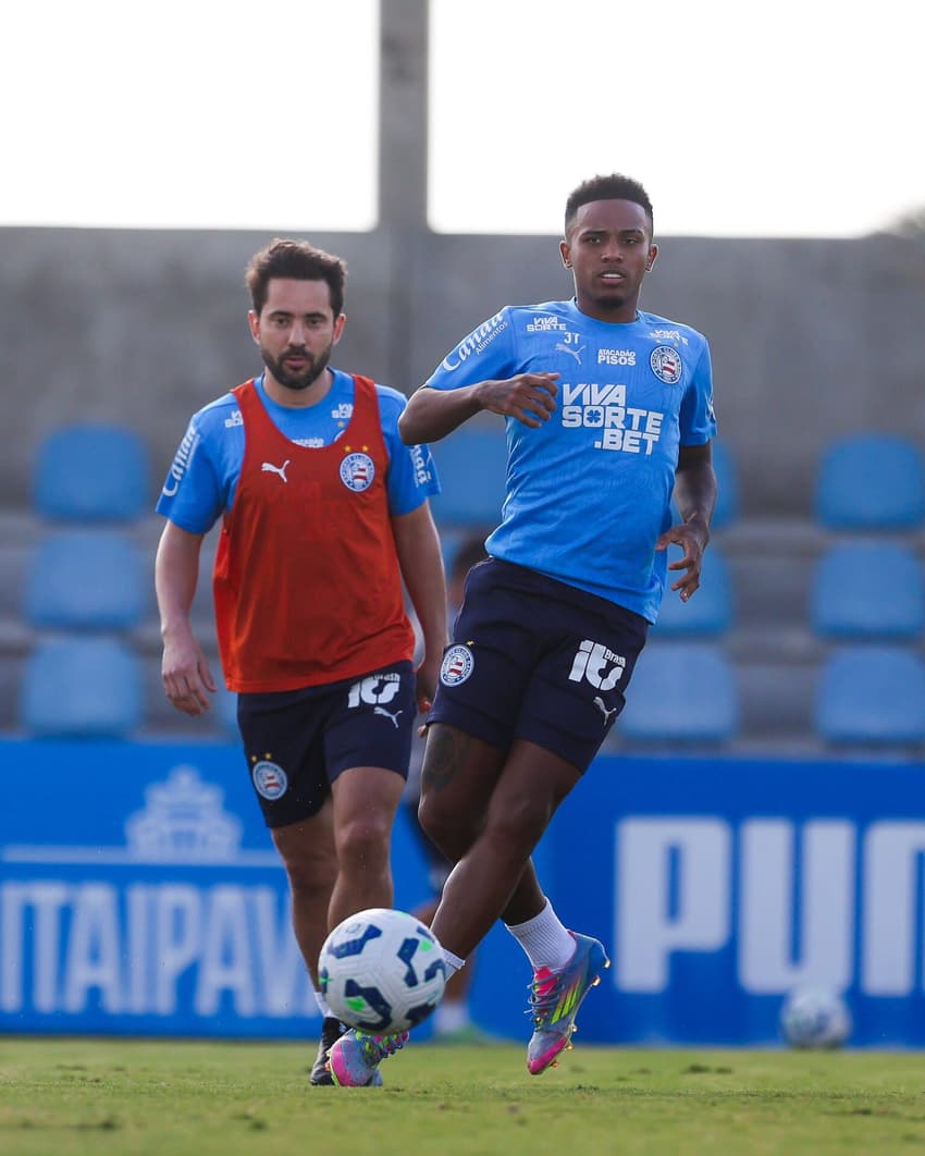 Everton Ribeiro e Kayky em treino do reapresentação do Bahia (Foto: Letícia Martins/EC Bahia)