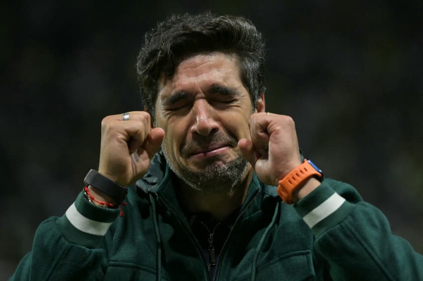 Abel Ferreira após vitória do Palmeiras sobre a LDU, pela Libertadores (Foto: Nelson ALMEIDA / AFP)