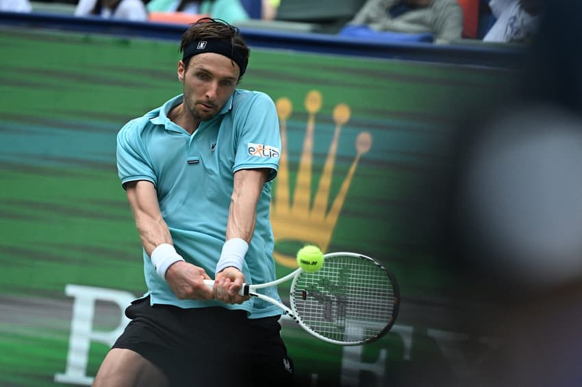 Arthur Rinderknech nas quartas do Masters de Xangai 2025 (Foto: Hector Retamal/AFP)