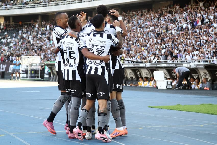 Botafogo comemora gol diante do Santos (Foto: Vitor Silva / Botafogo)
