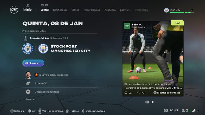 O EA Sports FC 26 traz tem um Modo Carreira de treinador (Foto: reprodução/Electronic Arts)