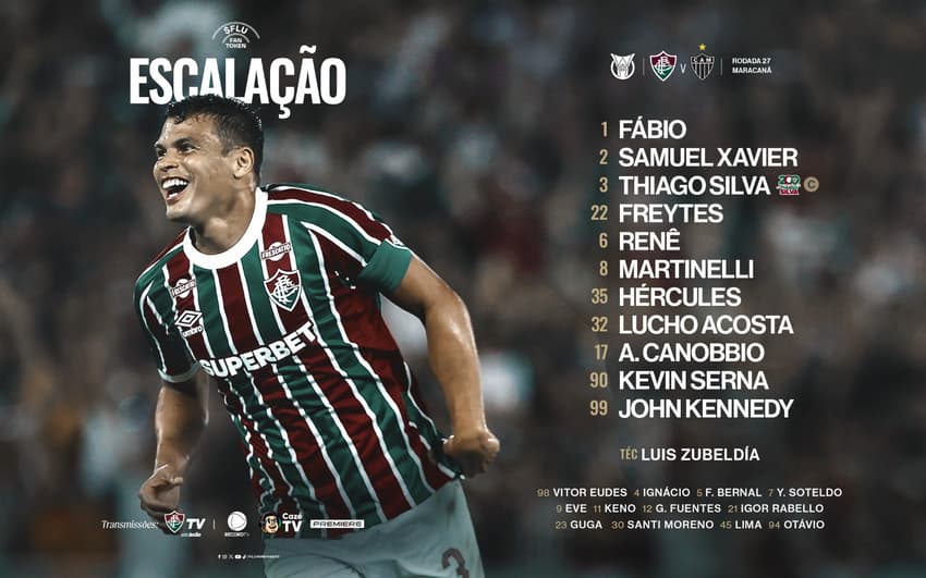 Escalação Fluminense contra Atlético-MG
