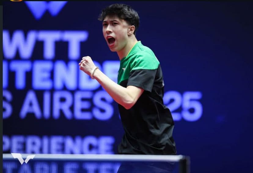 Felipe Arado no WTT de Buenos Aires (Foto: World Table Tennis)
