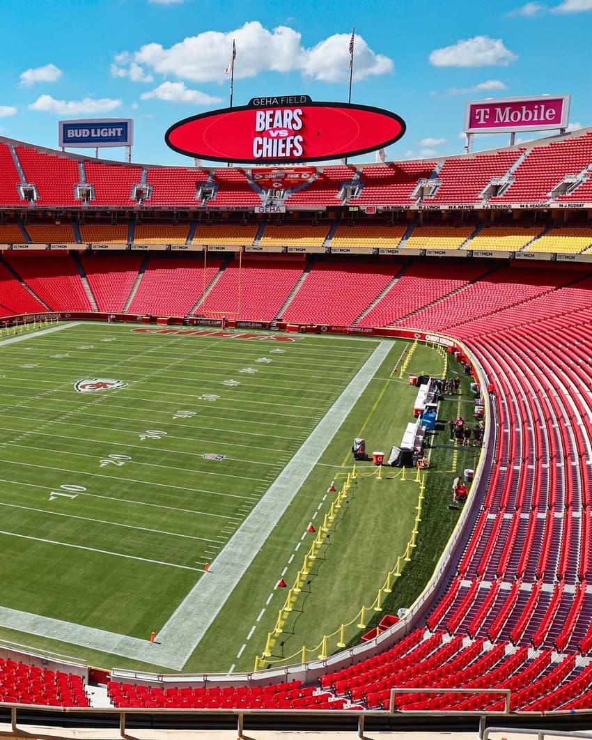 Estádio Kansas City Chiefs NFL gramado