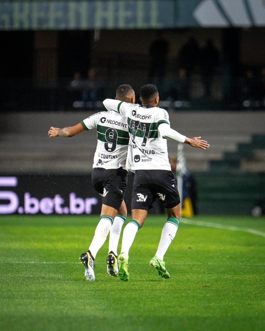 Gustavo Coutinho Iury Castilho Coritiba Botafogo-SP gol comemoração