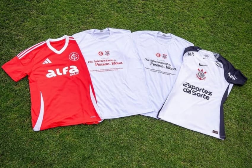 Camisas  de Inter e Corinthians e em homenagem ao Dia Internacional do Idoso