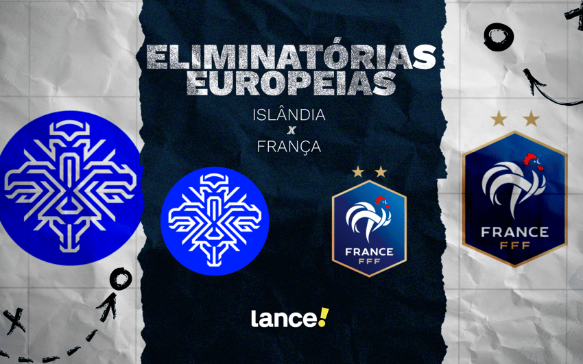 Islândia x França pelas Eliminatórias Europeias (Arte: Lance!)