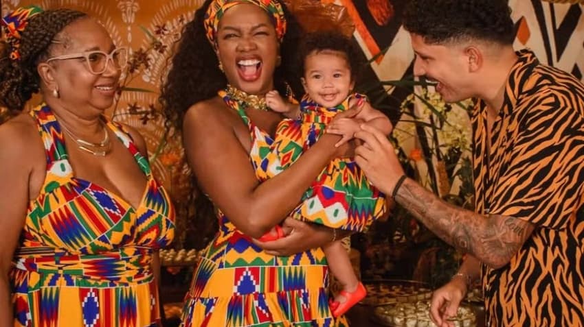 Iza, Yuri Lima e Nala em festa de aniversário 