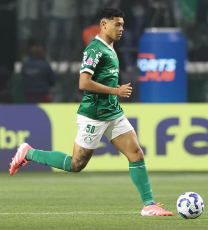 Luis Pacheco, que aparece na pré-lista do Palmeiras para a Copinha, durante partida pelo profissional (Foto: Cesar Greco / Palmeiras)