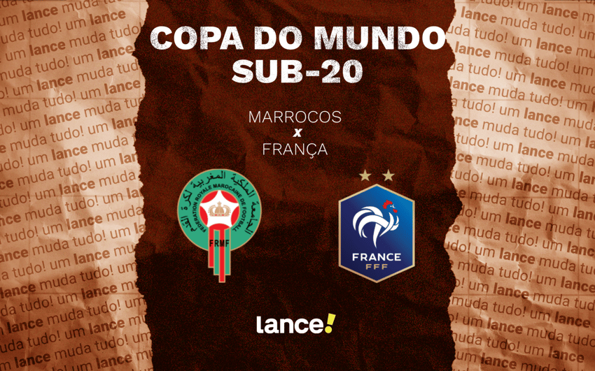 Marrocos x França pela Copa do Mundo sub-20 (Arte: Lance!)