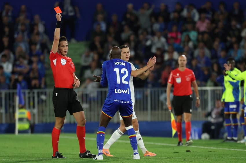 Nyom foi expulso após cometer falta em Vini Jr durante Getafe e Real Madrid