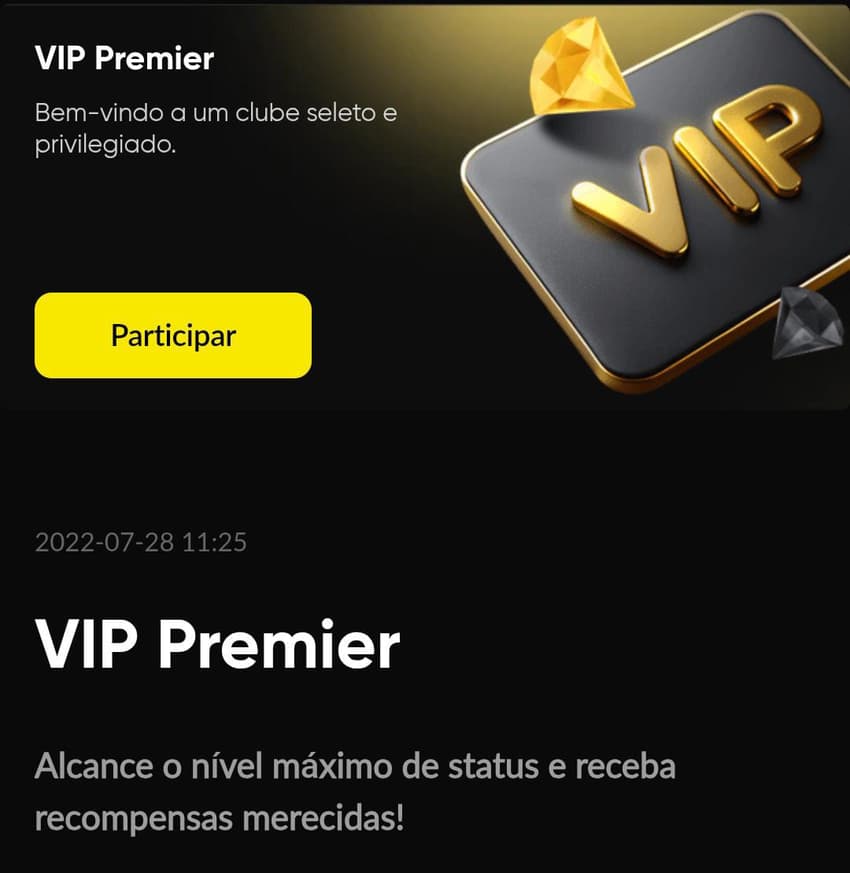 Captura de tela do programa VIP Premier da casa de apostas BetBoom.