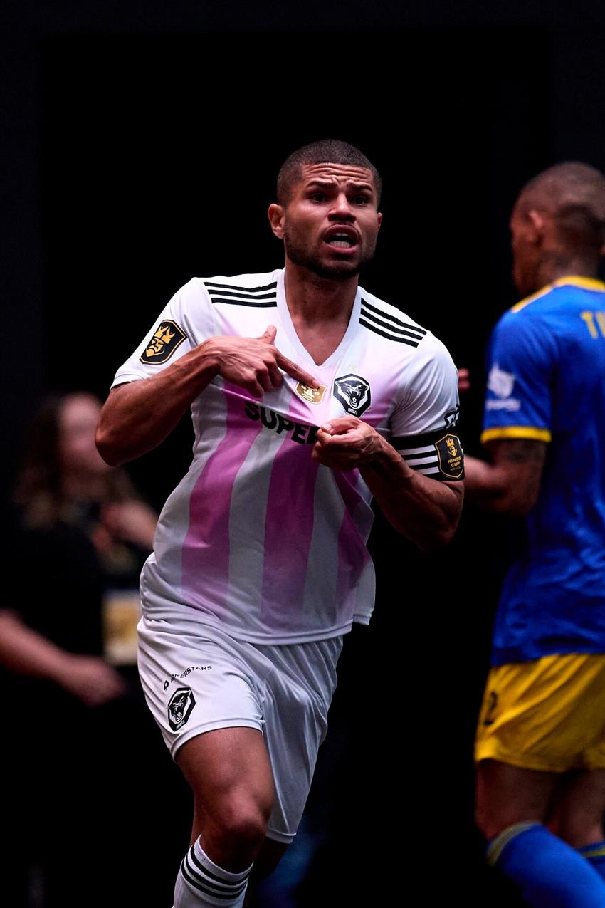 Lipão comemora gol da Furia contra o Dendele em partida válida pela 2ª rodada da Kings League Brasil (Foto: Divulgação)