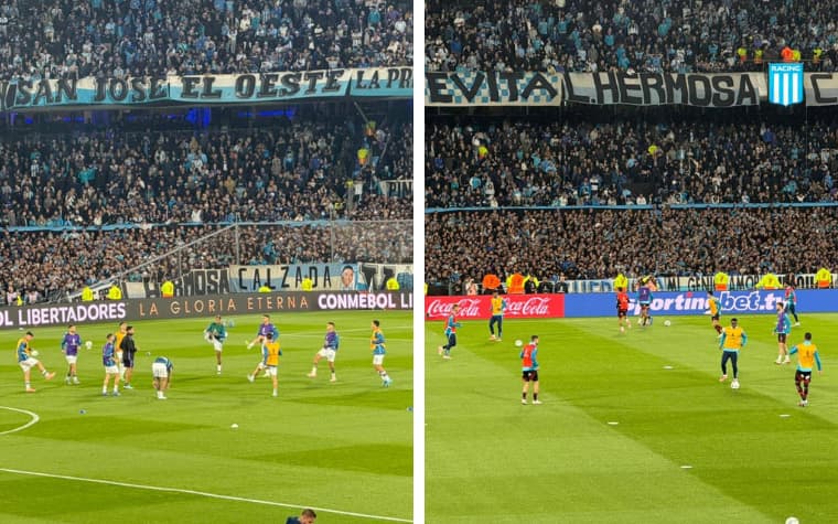 Racing Flamengo Libertadores aquecimento