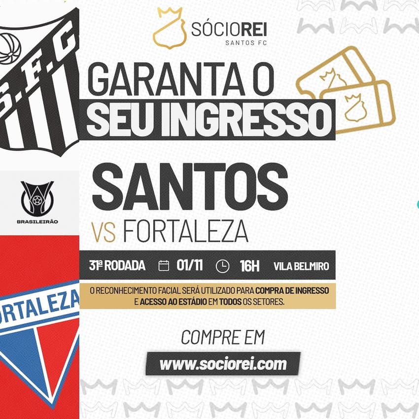 Santos divulga detalhes da venda dos ingressos da próxima partida. (Foto: Divulgação/ Santos FC)
