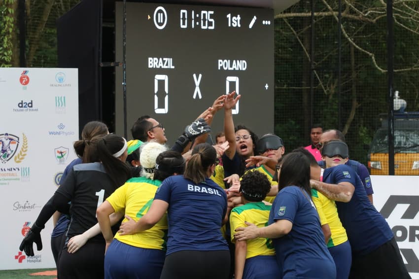 Seleção feminina de futebol de cegos se classifica para as semifinais da Copa do Mundo 2025 (Foto: Renan Cacioli/ CBDV)
