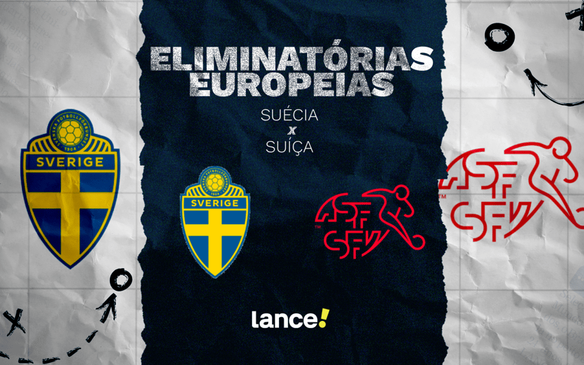 Suécia x Suiça pelas Eliminatórias Europeias (Arte: Lance!)