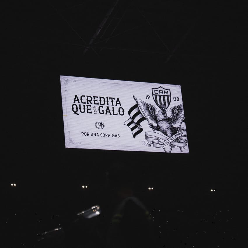 Telão da Arena MRV após a classificação para a final (Foto: Luís Amaral / Atlético)